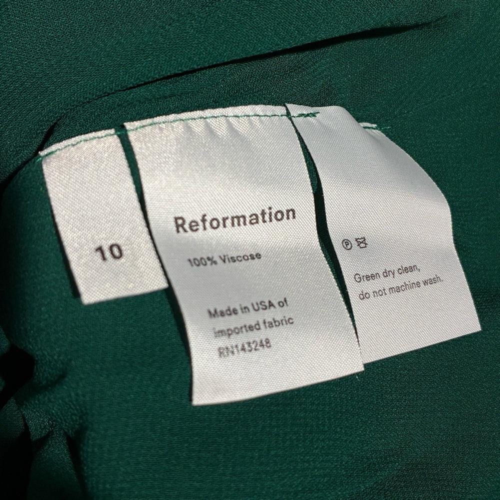 Reformation Riegan Dress Emerald Green - Picture 6 of 6